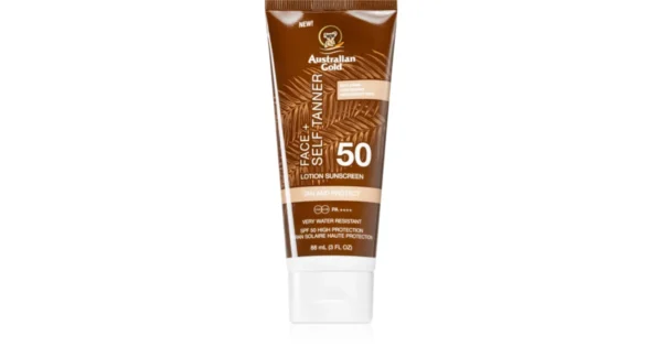 AUSTRALIAN GOLD SPF 50 FACE+ SELF TANNER LOTION 88ML