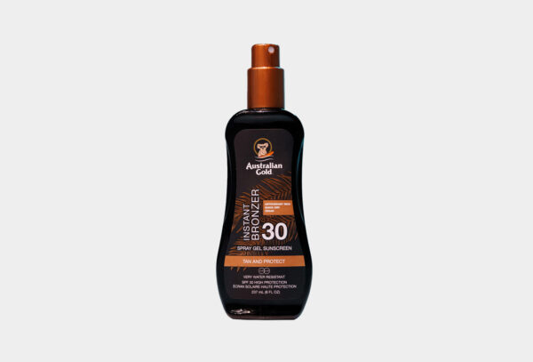 AUSTRALIAN GOLD SPRAY GEL SUNSCREEN SPF30 INSTANT BRONZER 237 ML