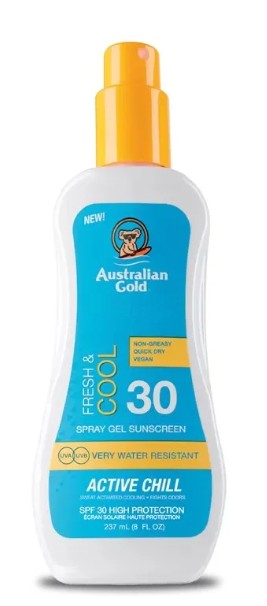 AUSTRALIAN GOLD FRESH & COOL SPRAY GEL SUNSCREEN SPF30 237ML