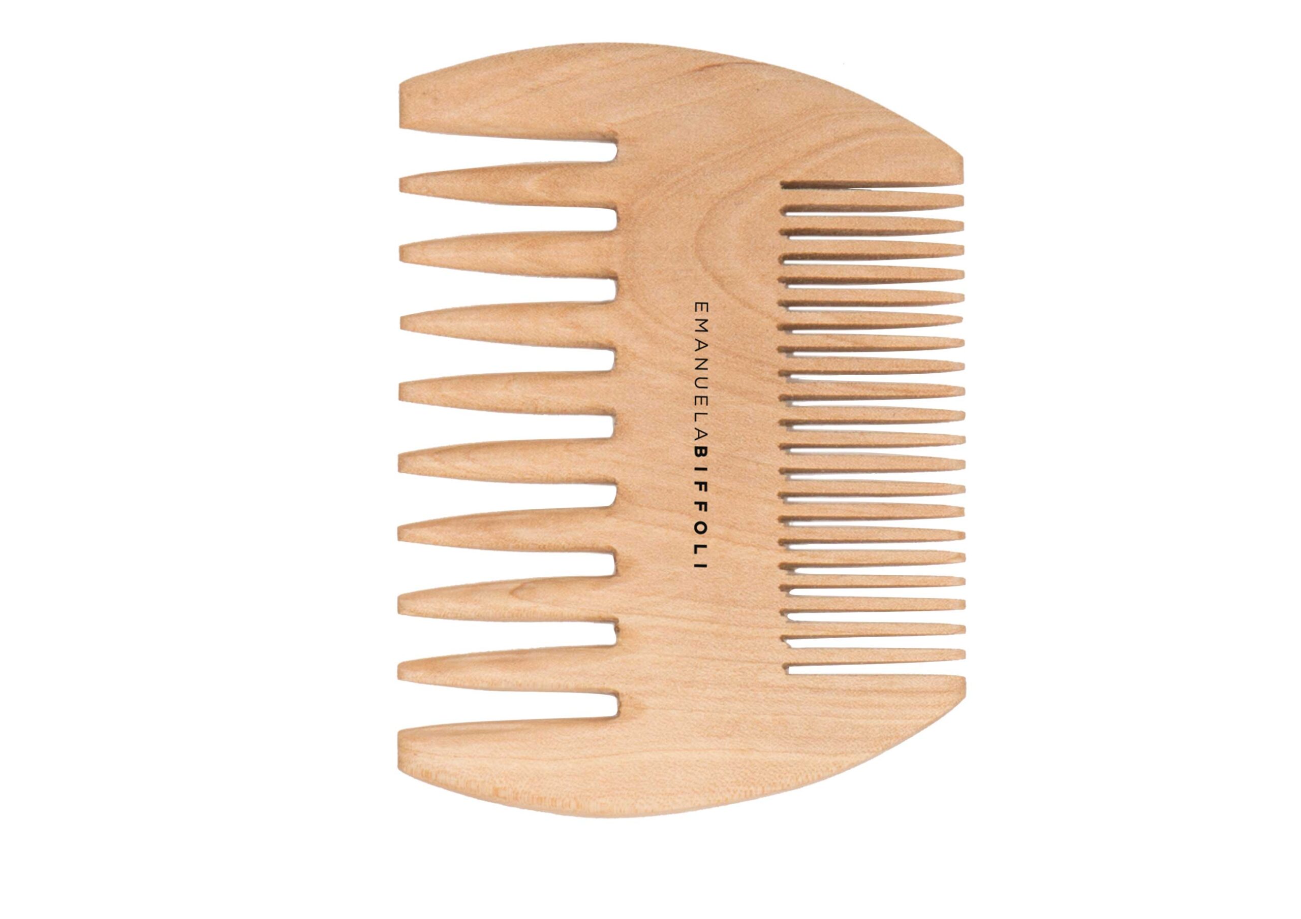 BIFFOLI PETTINE DOPPIA DENTATURA LEGNO COD.84