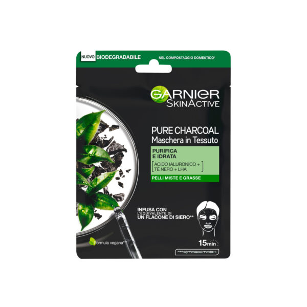 GARNIER HYDRABOMB MASCHERA CHARCOAL 36 GR - immagine 2