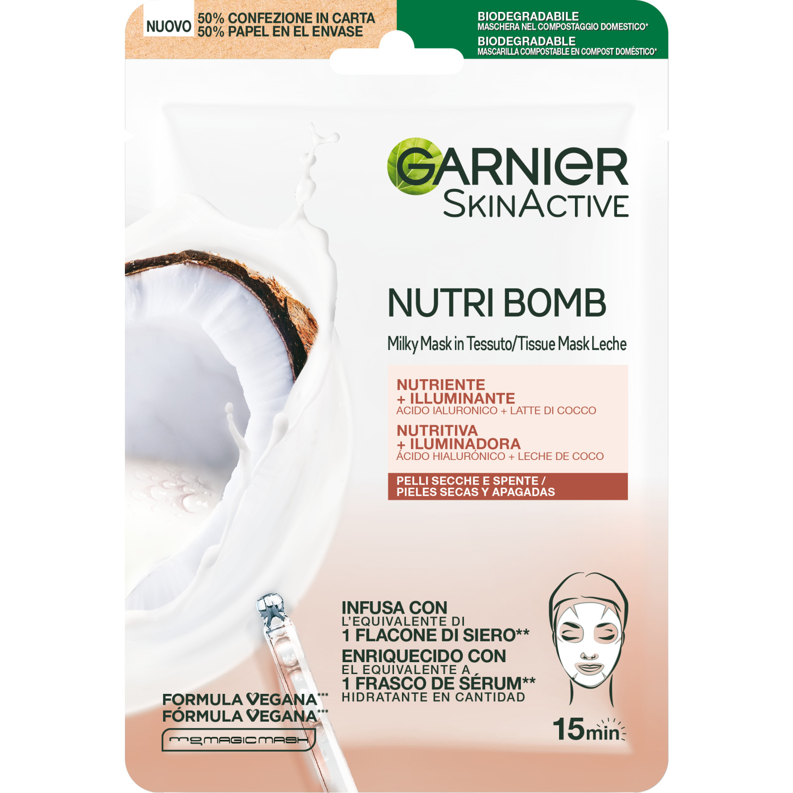 GARNIER NUTRIBOMB MASCHERA IN TESSUTO COCCO