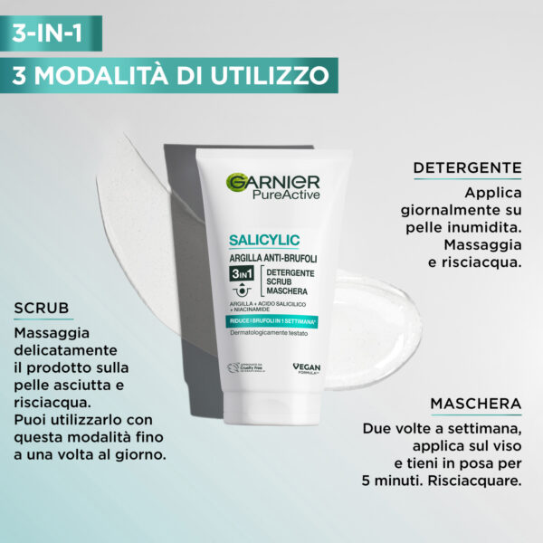 GARNIER SKINE ACTIVE PURE 3IN1 DETERGENTE 150 ML - immagine 4