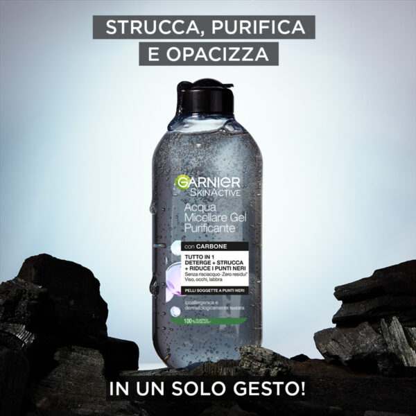 GARNIER SKIN ACTIVE ACQUA MICELLARE GEL PURIFICANTE CARBONE 400 ML - immagine 7