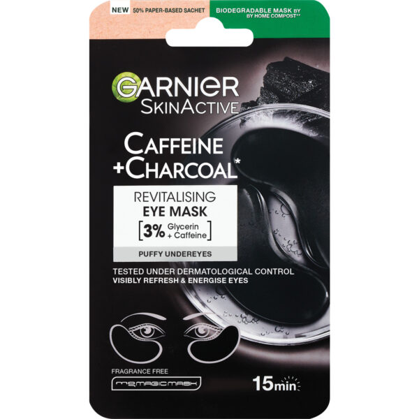 GARNIER SKIN ACTIVE CAFFEINE+CHARCOAL EYE MASK