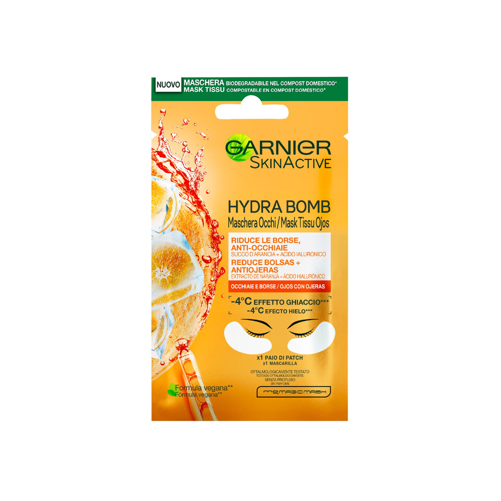 GARNIER SKIN ACTIVE EYE TISSUE ORANGE JUICE & ACIDO IALURONICO