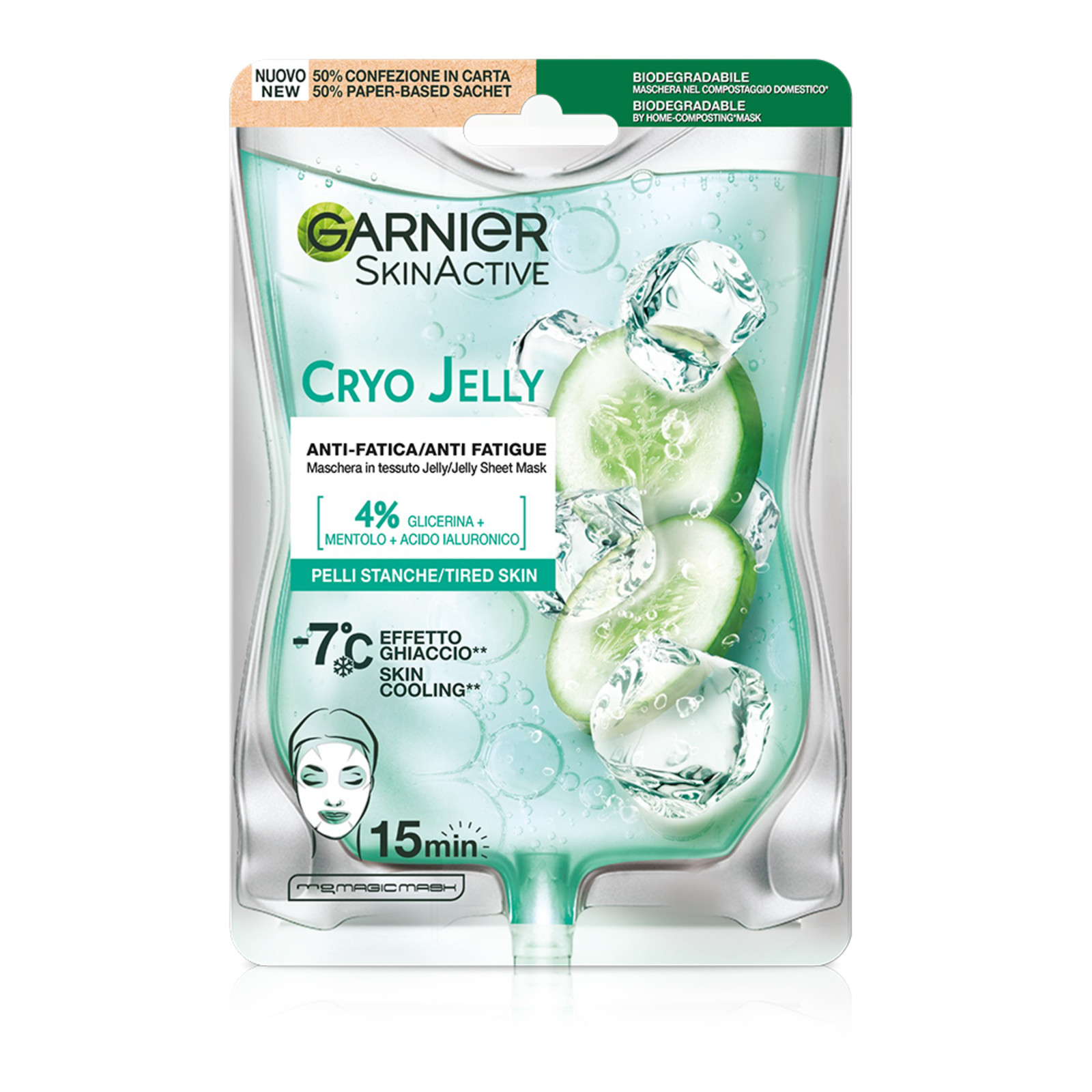 GARNIER SKIN ACTIVE MASCHERA IN TESSUTO VISO CRYO JELLY