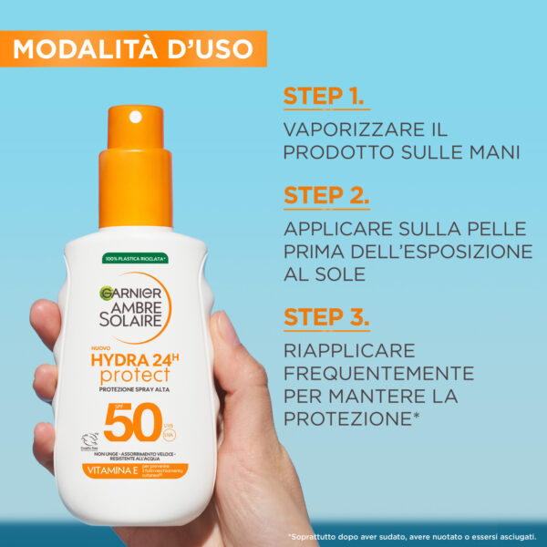 AMBRE SOLAIRE HYDRA 24 SPRAY SPF50 150ML - immagine 3
