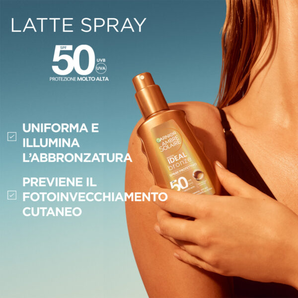 AMBRE SOLAIRE IDEAL BRONZE LATTE SPF50 150ML - immagine 2