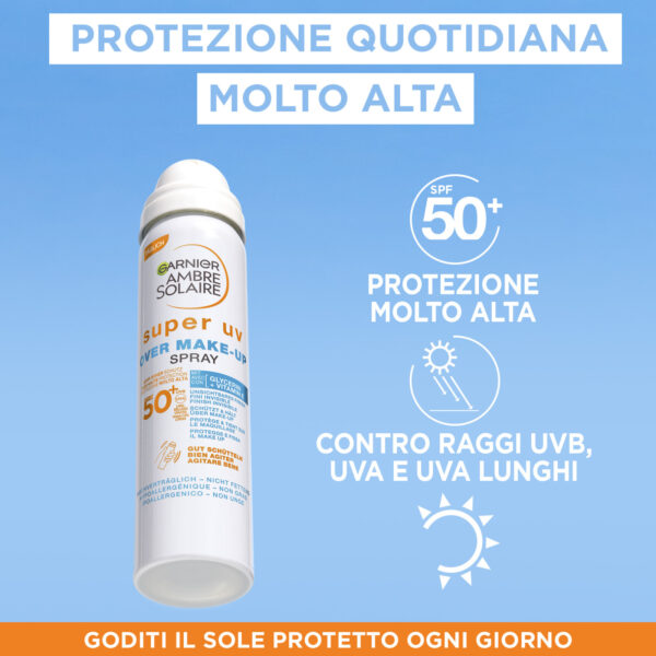 AMBRE SOLAIRE SUPER UV OVER MAKEUP MIST IP50+ - immagine 4