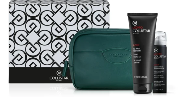 COLLISTAR CONFEZIONE GEL DOCCIA TONIFICANTE 250+MINI SCHIUMA BARBA ADERENZA PERFETTA 75+ POCHETTE