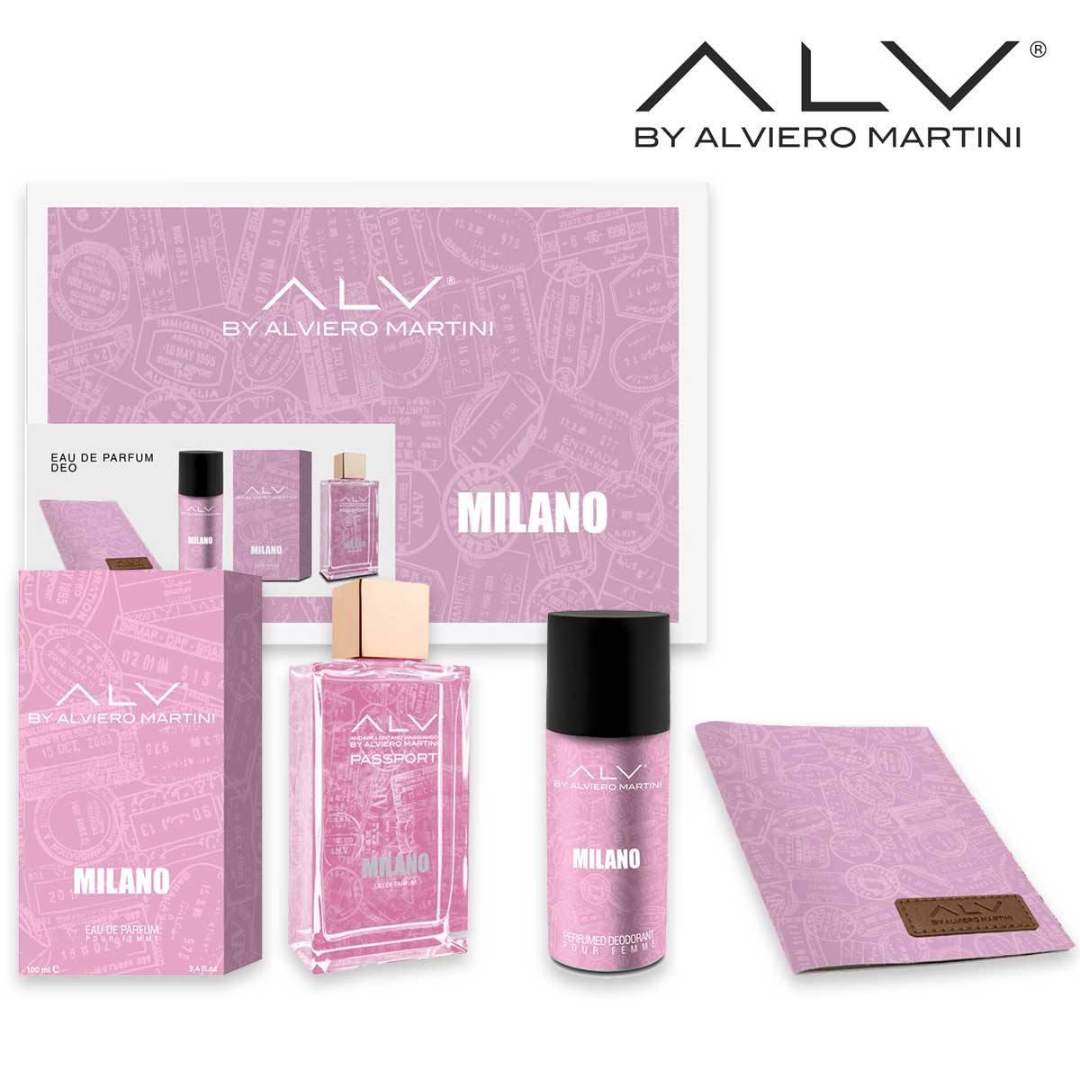 ALVIERO MARTINI MILANO EDP 100 ML+ DEODORANTE 150 ML+PORTAPASSAPORTO