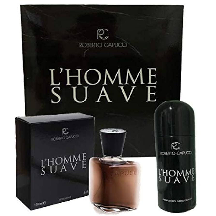 CAPUCCI L'HOMME SUAVE CONFEZIONE AFTER SHAVE 100 ML+ DEODORANTE 150 ML+BORSELLO
