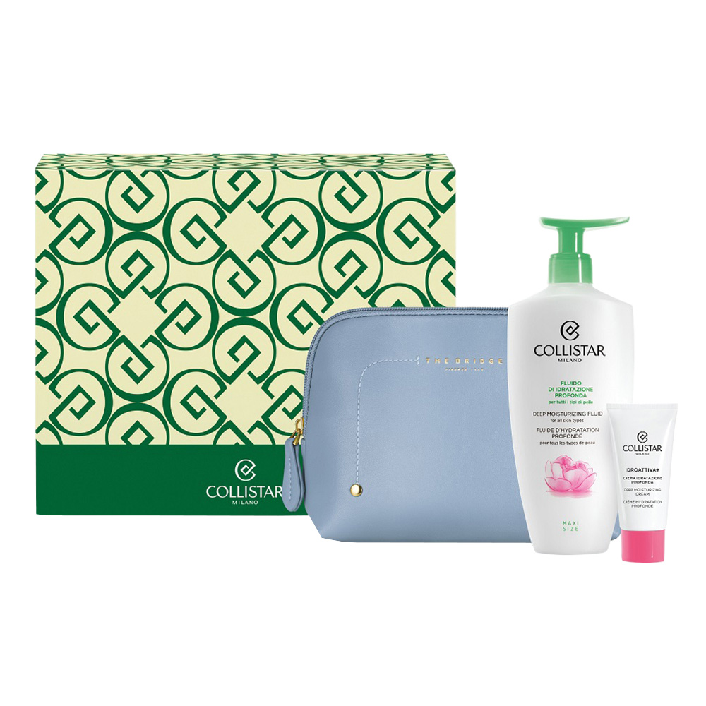 COLLISTAR CONFEZIONE FLUIDO IDRATAZIONE PROFONDA 400ML+ MINI CREMA IDRATAZIONE PROFONDA 25ML + CAMPIONE GOCCE MAGICHE +POCHETTE