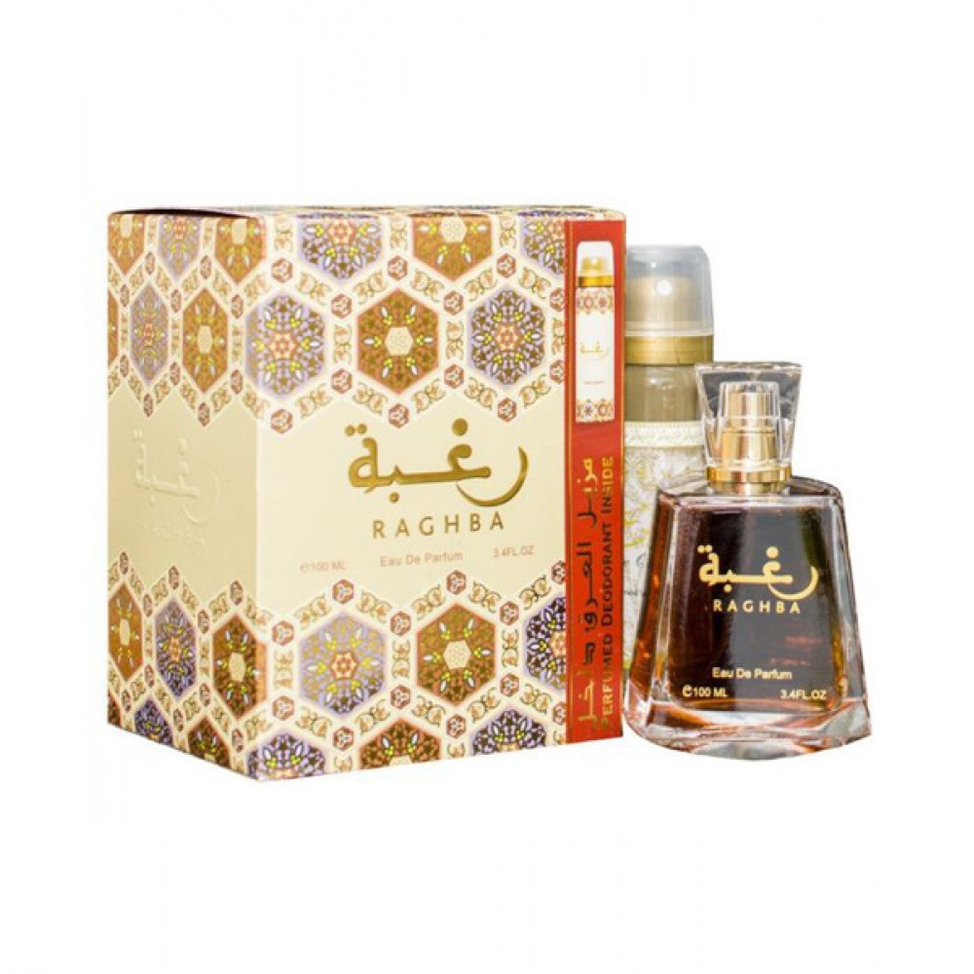 LATTAFA CFZ RAGHBA EDP 100ML + DEODORANTE SPRAY 50ML