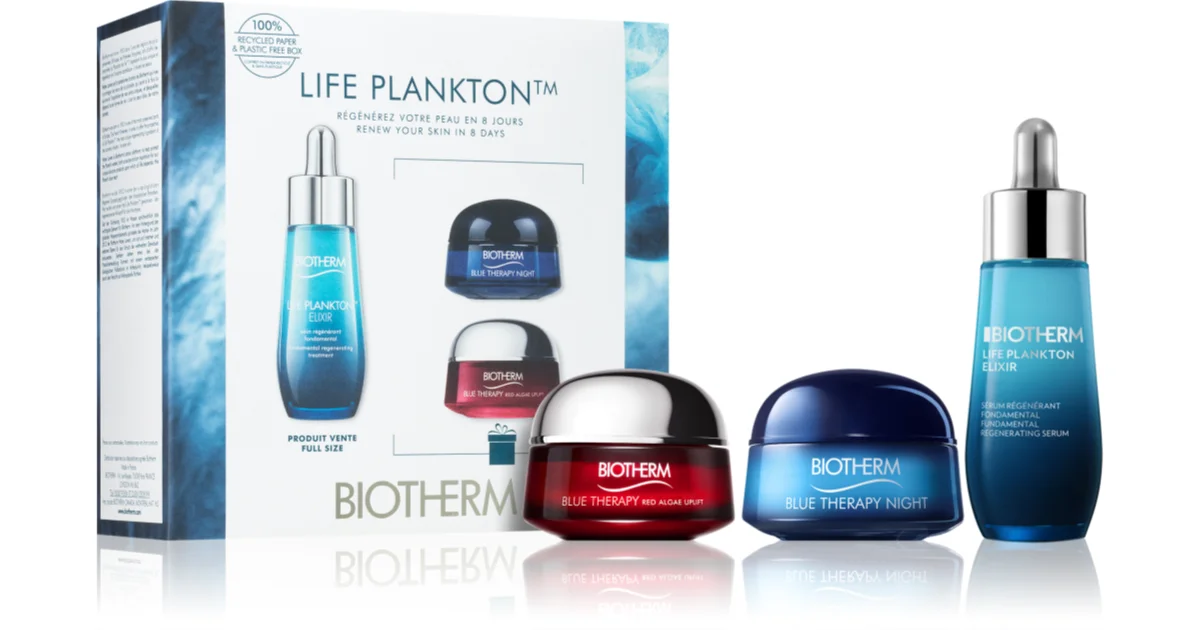 BIOTHERM KIT LIFE PLANKTON ELIXIR 30ML + BLUE THERAPY NIGHT 15ML + BLUE THERAPY RED ALGAE UPLIFT 15ML