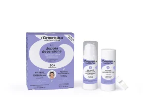 L' ERBORISTICA KIT DOPPIA DETERSIONE - VISO/OCCHI/LABBRA BALSAMO STUCCANTE +POLVERE DETERGENTE