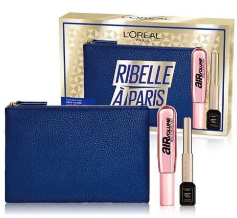 L'OREAL RIBELLE A PARIS MASCARA AIR MEGA VOLUME NERO + EYELINER MATTE SIGNATURE