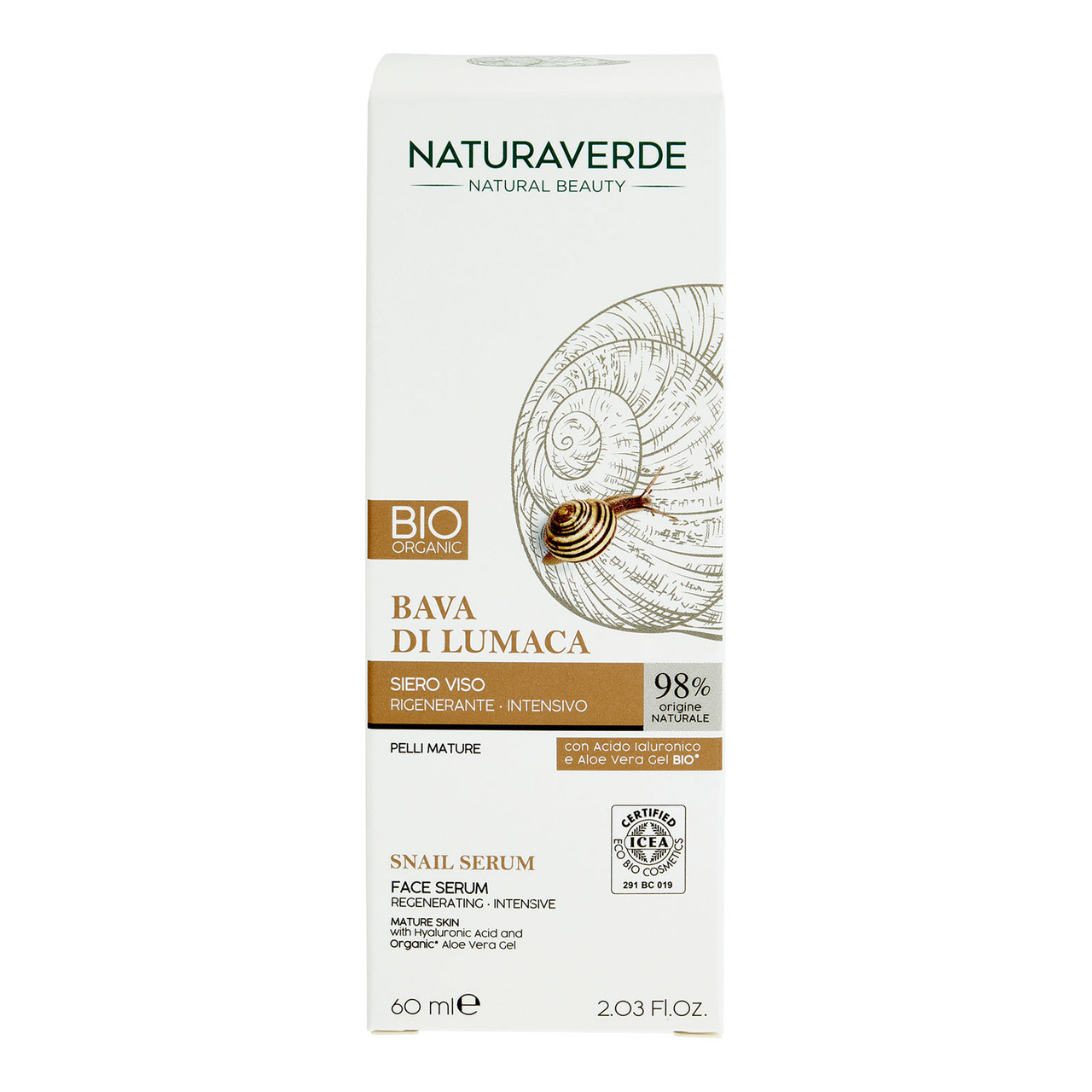 NATURAVERDE BAVA DI LUMACA SIERO VISO RIGENERANTE INTENSIVO 60 ML