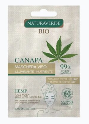 NATURAVERDE BIO ALOE E CANAPA MASCHERA VISO 15 ML