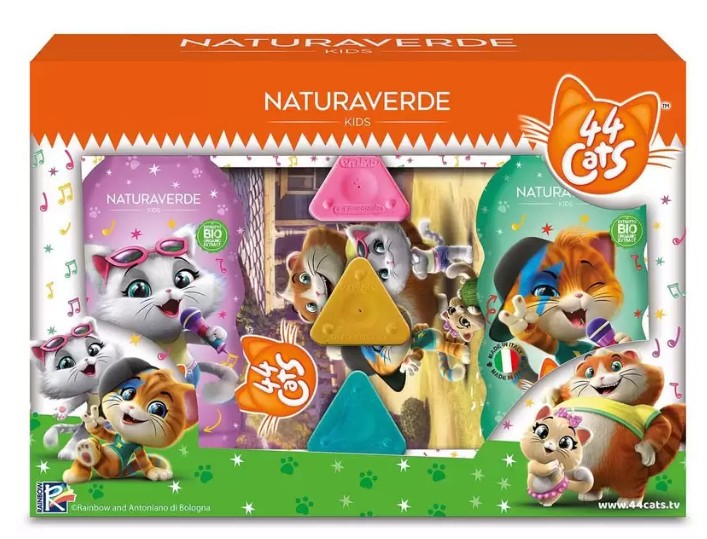 NATURAVERDE BIO SET 44 GATTI(SHAMPOO +BAGNOSCHIUMA +PASTELLI CERA+ ALBUM)