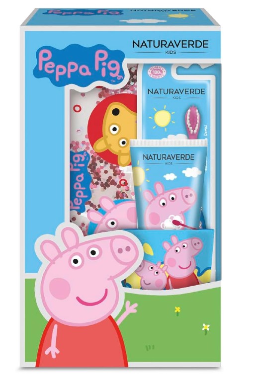 NATURAVERDE PEPPAPIG ORAL CARE SPAZZOLINO+DENTIFRICIO 75ML+ BICCHIERE+POCHETTE