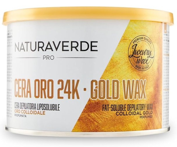 NATURAVERDE PRO CERA DEPILAZIONE LIPOSOLUBILE ORO 24K 400 ML