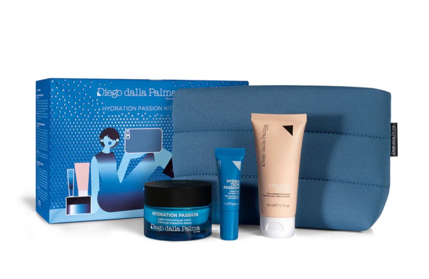 DDP Kit Idratazione Profonda (Crema Gel, Siero Contorno Occhi, Detergente, Pochette) Edizione 2025