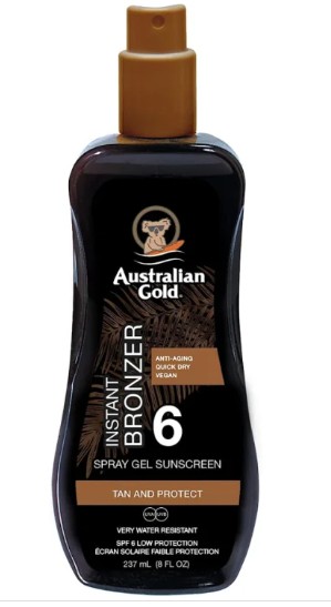 Australian Gold Spray Gel SPF 6 + Bronzer 237 ML